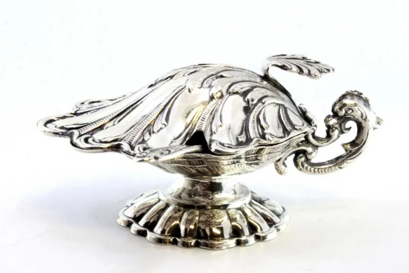 Pamono Silver Salt Shaker with Reliefs and Applications