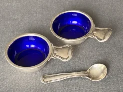 Pamono Silver Salt Shakers by Harald Nielsen for Georg Jensen, Denmark, 1950, Set of 3><noscript><img width=