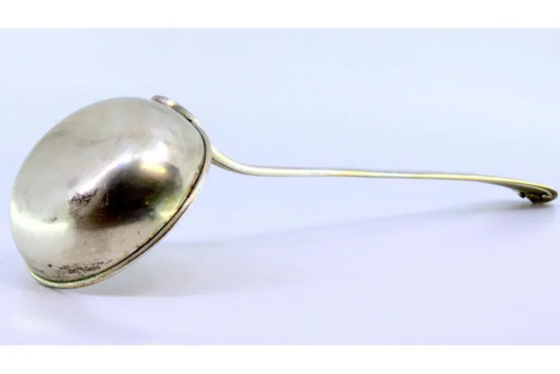 New Pamono Silver Soup Ladle with Raised Edges