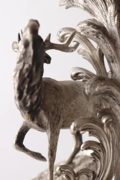 Pamono Silver Stag Candleholder Table from Heinrich Gottfried Dellevie, 1827