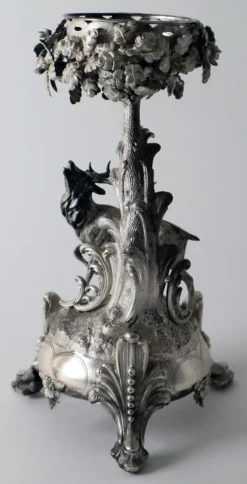 Pamono Silver Stag Candleholder Table from Heinrich Gottfried Dellevie, 1827