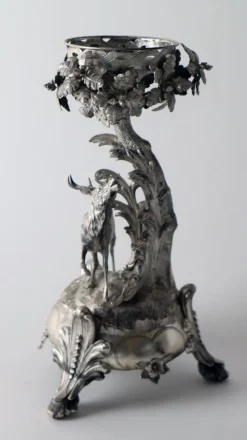 Pamono Silver Stag Candleholder Table from Heinrich Gottfried Dellevie, 1827
