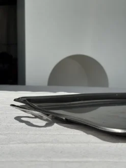 Pamono Silver Stainless Steel Serving Tray by Guy Degrenne, 1980s><noscript><img width=