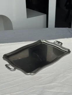 Pamono Silver Stainless Steel Serving Tray by Guy Degrenne, 1980s><noscript><img width=