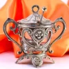 Pamono Silver Sugar Bowl with Spoon, Set of 2> Bowls