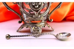 Pamono Silver Sugar Bowl with Spoon, Set of 2><noscript><img width=