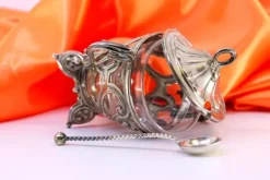 Pamono Silver Sugar Bowl with Spoon, Set of 2><noscript><img width=
