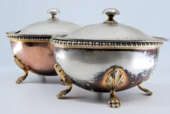 Pamono Silver Sugar Bowls with Friezes on the Edges, Set of 2> Bowls