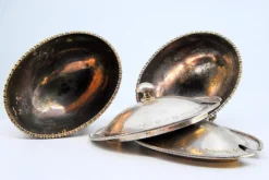 Pamono Silver Sugar Bowls with Friezes on the Edges, Set of 2><noscript><img width=