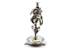 Pamono Silver Toothpick Holder with Floral Reliefs and Applications, Jar with Circular Base and Claw-Shaped Feet><noscript><img width=