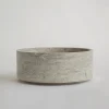 Pamono Silver Travertine Cylinder Bowl from Kiwano Concept> Tabletop|Bowls