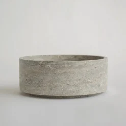 Pamono Silver Travertine Cylinder Bowl from Kiwano Concept> Tabletop|Bowls