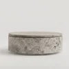 Discount Pamono Silver Travertine Cylinder Bowl with Lid from Kiwano Concept