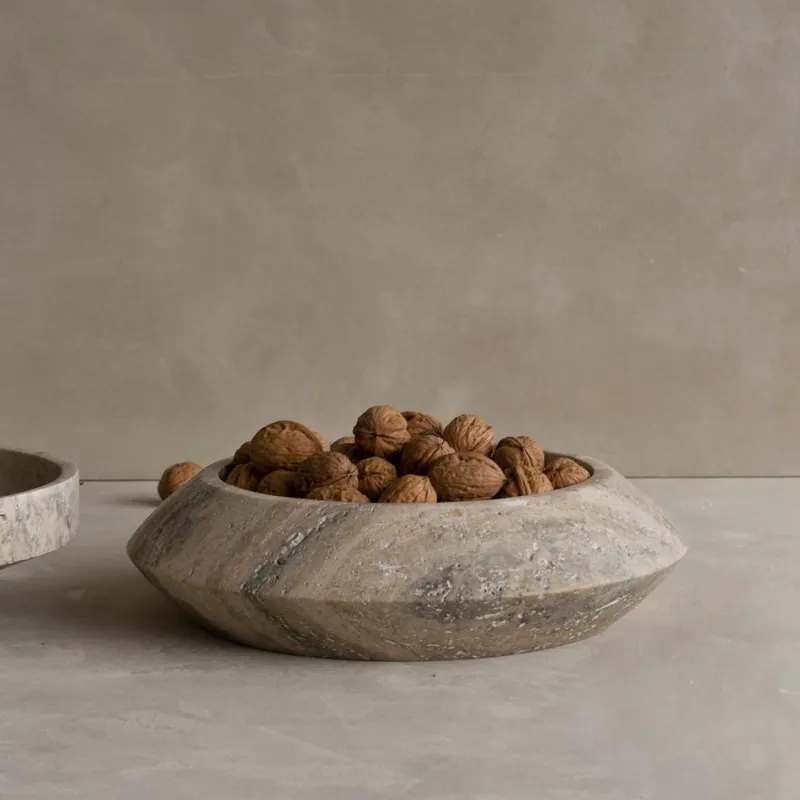 Pamono Silver Travertine Eclipse Bowl from Kiwano Concept> Tabletop|Bowls
