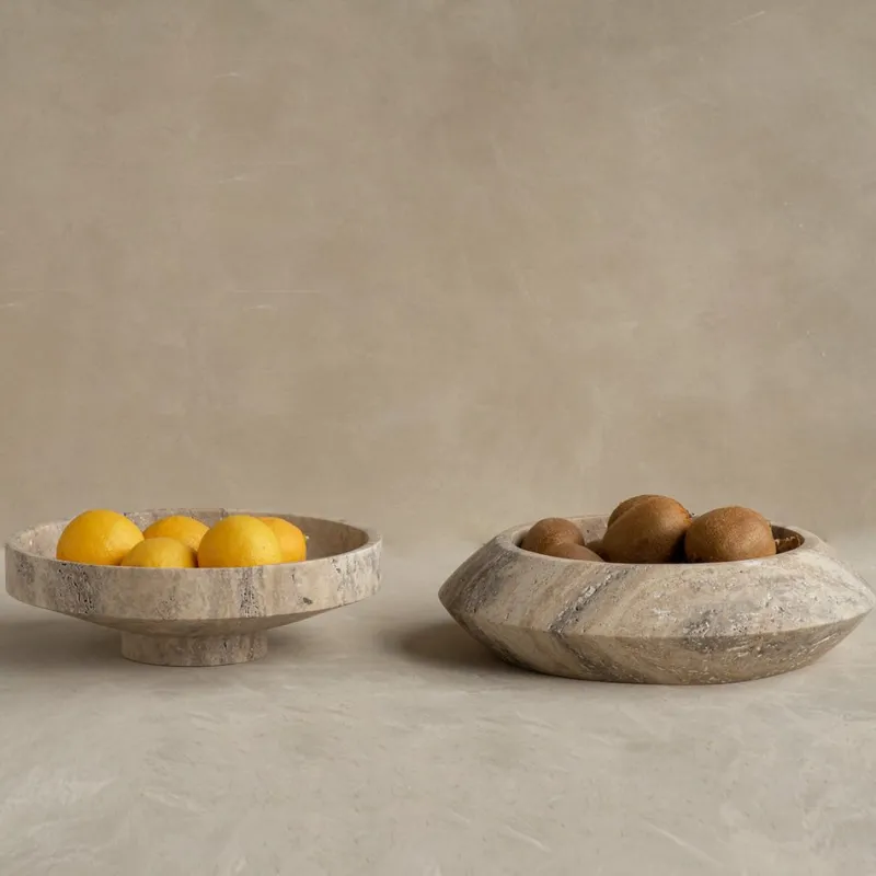 Pamono Silver Travertine Eclipse Bowl from Kiwano Concept> Tabletop|Bowls
