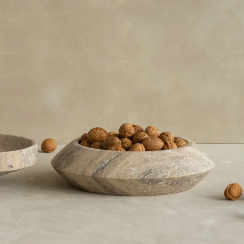 Pamono Silver Travertine Eclipse Bowl from Kiwano Concept> Tabletop|Bowls