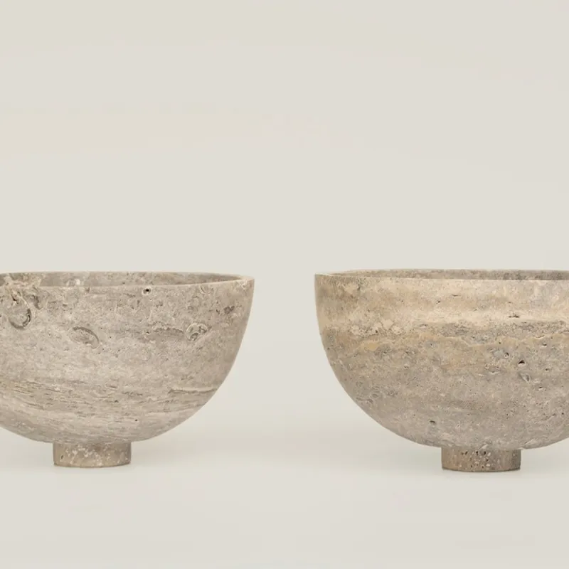 Pamono Silver Travertine Fruit Bowl Centerpiece from Kiwano Concept> Tabletop|Bowls