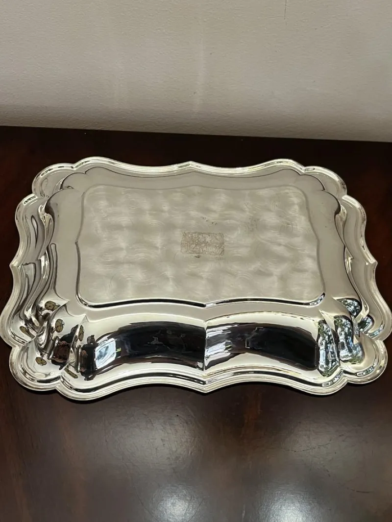 Pamono Silver Tray, Italy, 1980s> Trays