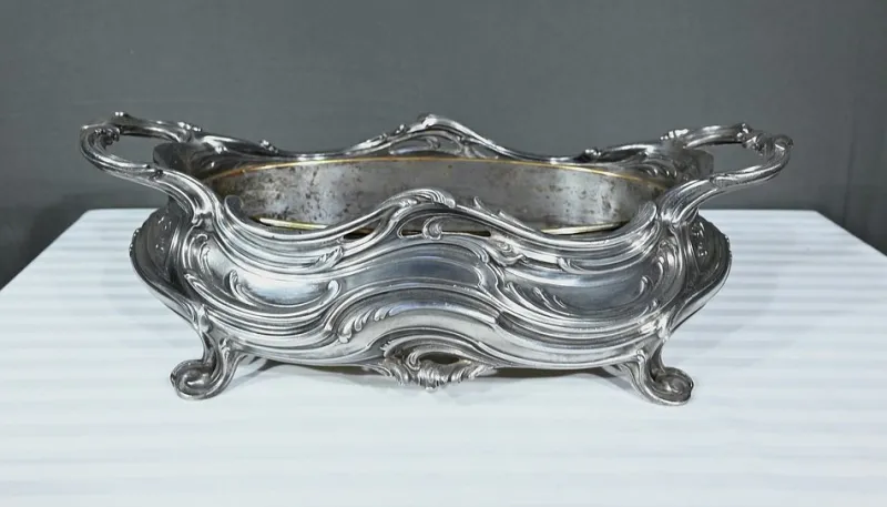 Hot Pamono Silvered Bronze Planter by Victor Saglier