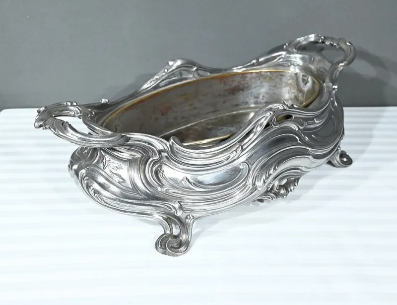 Hot Pamono Silvered Bronze Planter by Victor Saglier
