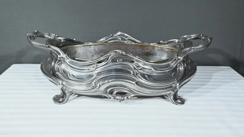 Hot Pamono Silvered Bronze Planter by Victor Saglier