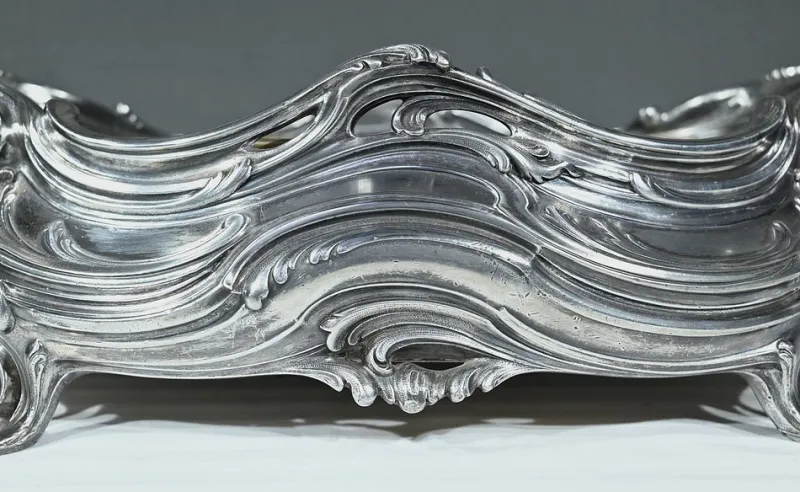 Hot Pamono Silvered Bronze Planter by Victor Saglier