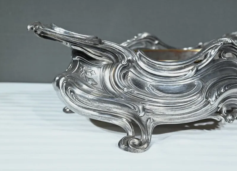 Hot Pamono Silvered Bronze Planter by Victor Saglier