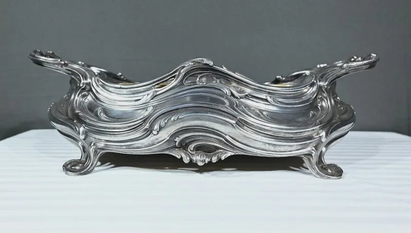 Hot Pamono Silvered Bronze Planter by Victor Saglier