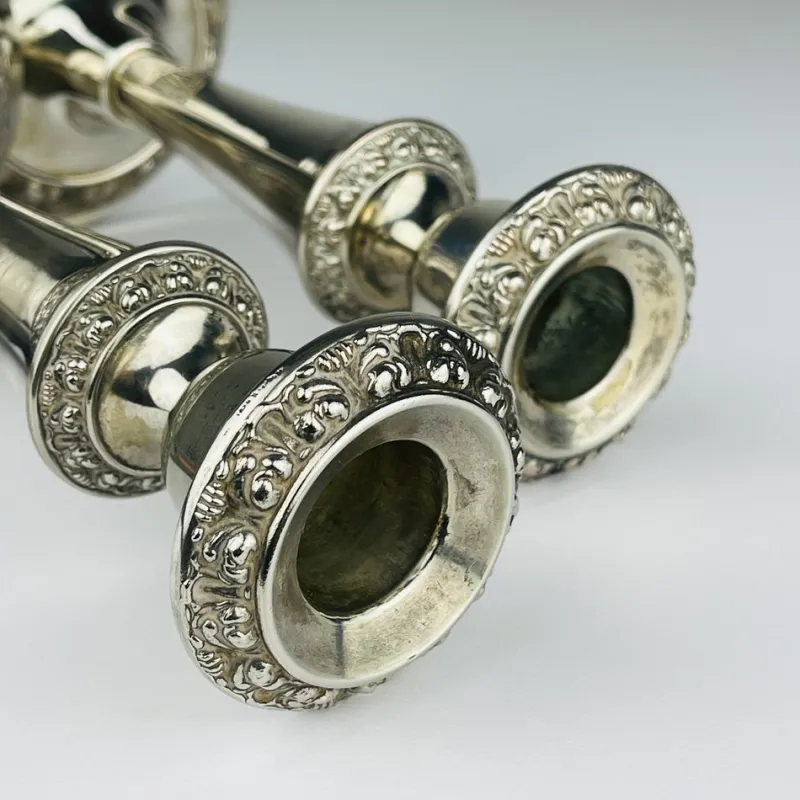 New Pamono Silver-Plated Candleholders from Ianthe, England, 1950s, Set of 2