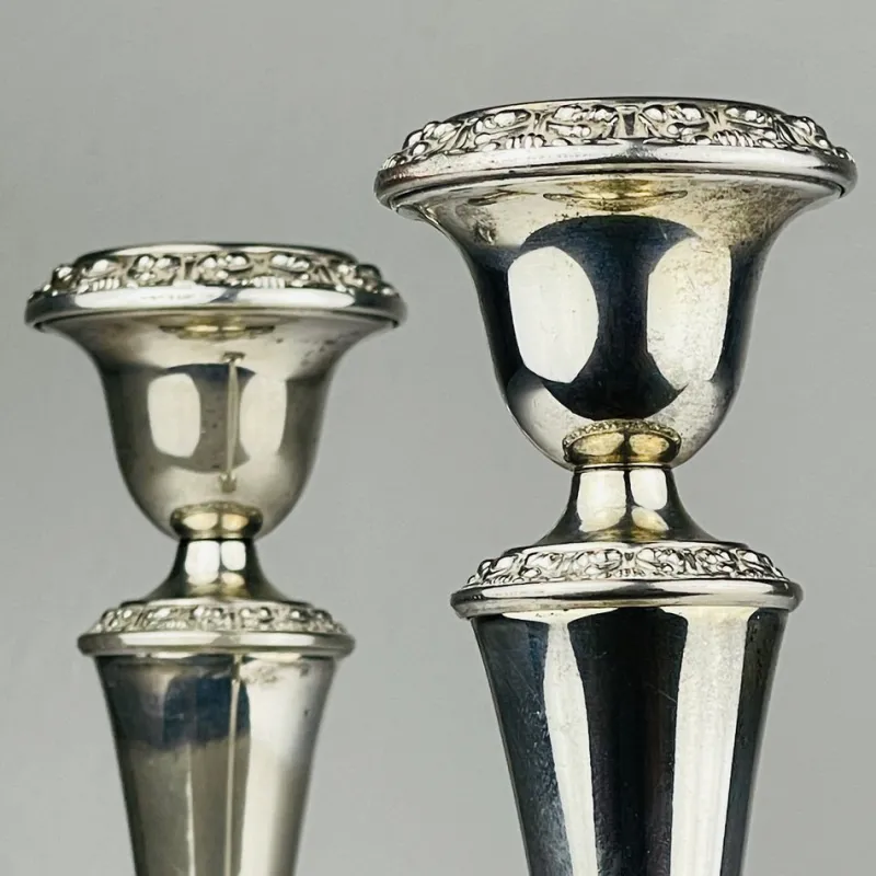 New Pamono Silver-Plated Candleholders from Ianthe, England, 1950s, Set of 2