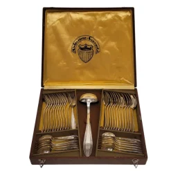 Clearance Pamono Silver-Plated Cutlery Set from Orfèvrerie-Couverts ATO, France, 19th Century, Set of 37