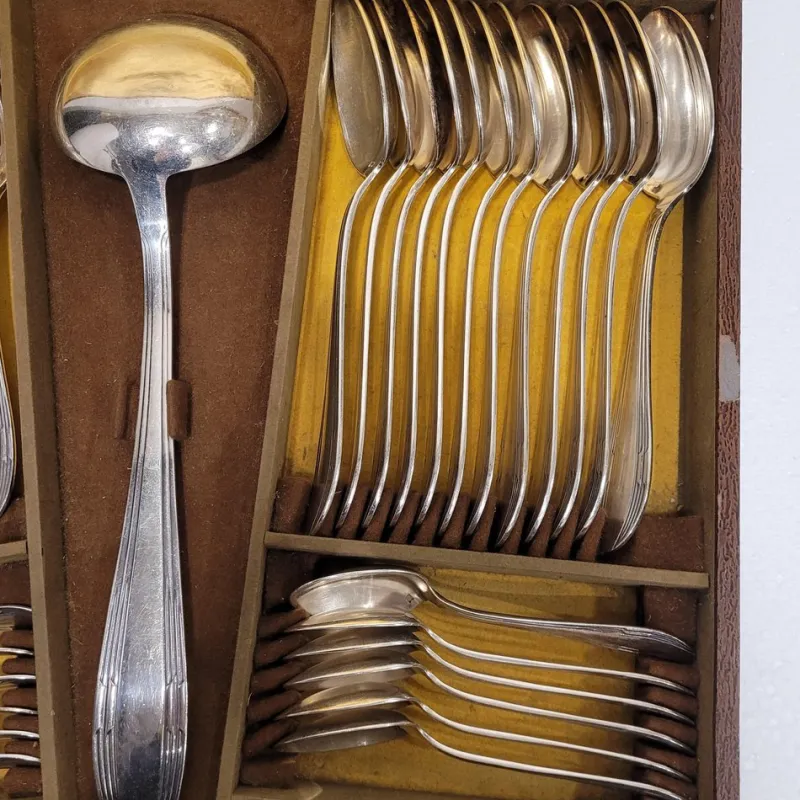 Clearance Pamono Silver-Plated Cutlery Set from Orfèvrerie-Couverts ATO, France, 19th Century, Set of 37