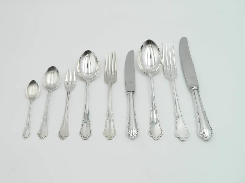 Pamono Silver-Plated Cutlery Set for Six People, 1920s, Set of 57> Cutlery & Serving Utensils