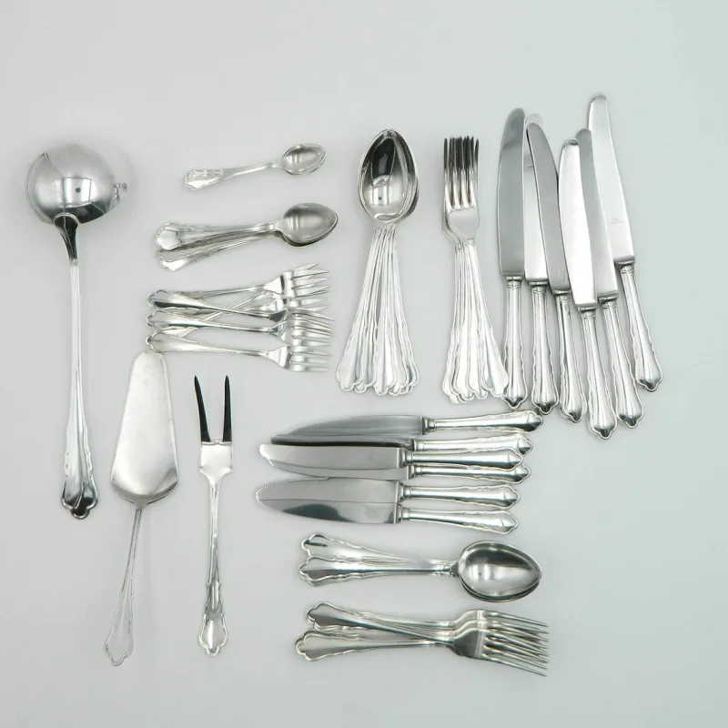 Pamono Silver-Plated Cutlery Set for Six People, 1920s, Set of 57> Cutlery & Serving Utensils