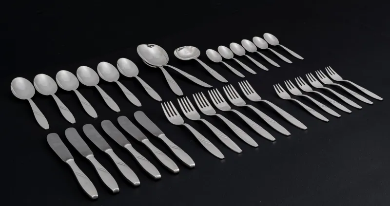 Pamono Silver-Plated Cutlery Set for 6, 1950s, Set of 33> Cutlery & Serving Utensils