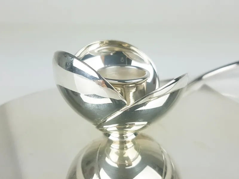 Discount Pamono Silver-Plated Metal Candleholder from Lino Sabattini, 1970s