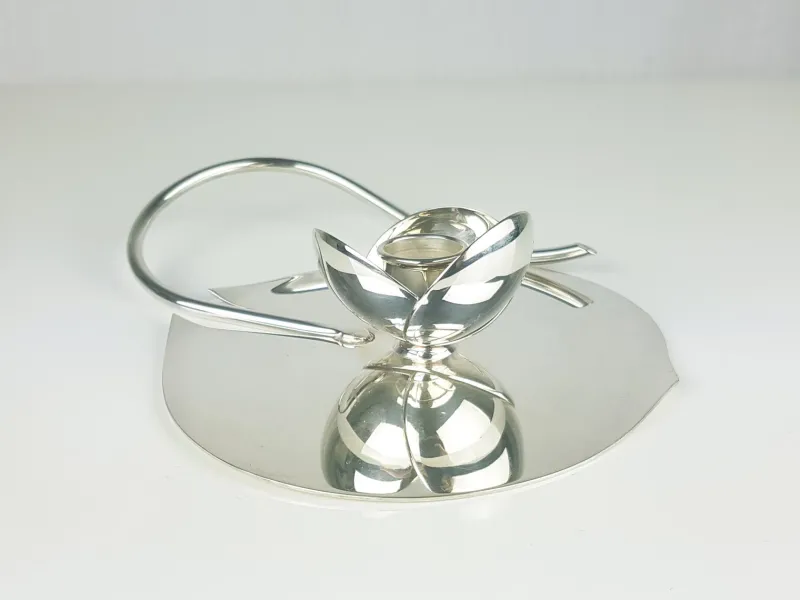 Discount Pamono Silver-Plated Metal Candleholder from Lino Sabattini, 1970s