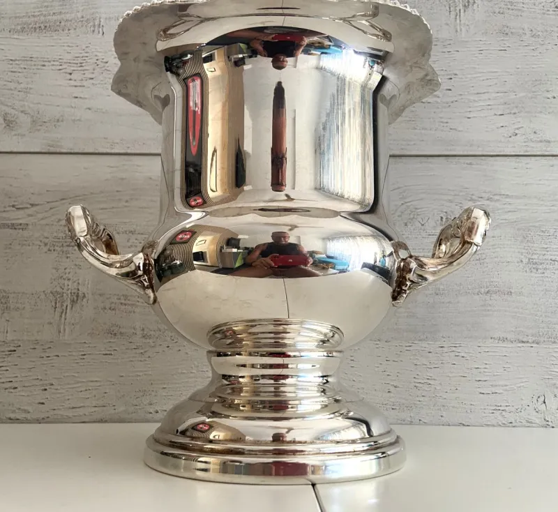 Pamono Silver-Plated Metal Medici Cooler from Viners, Taiwan, 1960s> Dinnerware Accessories