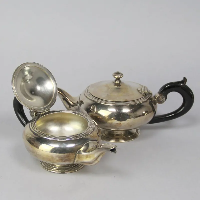 Pamono Silver-Plated Metal Teapots from Christofle, Set of 2> Dinnerware Accessories