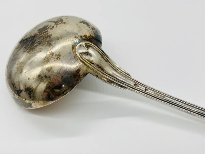Sale Pamono Silver-Plated Soup Cutlery Set with Spoons, Fork and Ladle from Christofle, France, 1900s, Set of 13