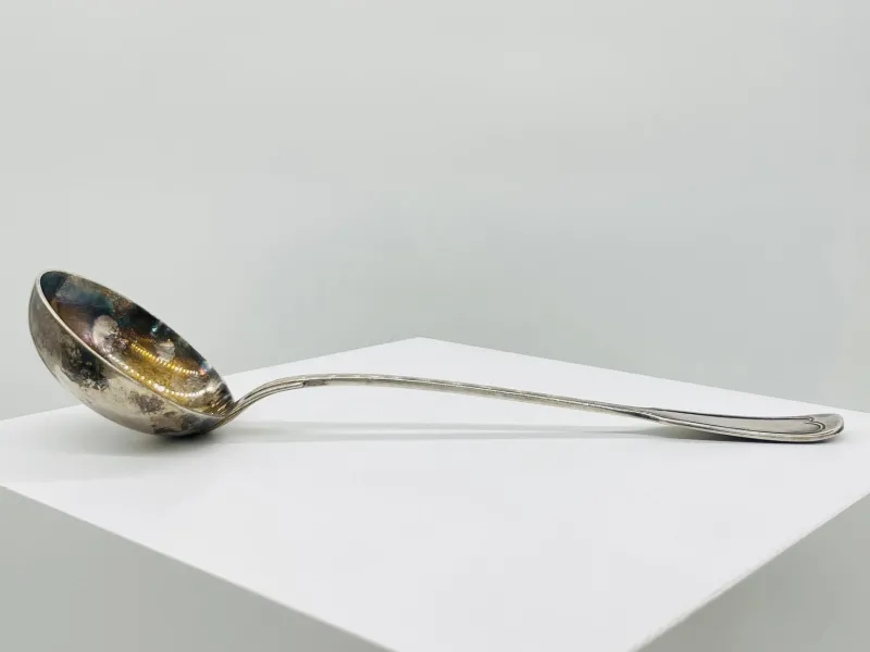 Sale Pamono Silver-Plated Soup Cutlery Set with Spoons, Fork and Ladle from Christofle, France, 1900s, Set of 13