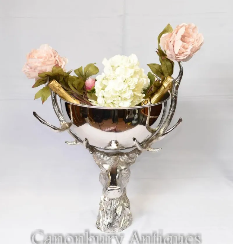 Hot Pamono Silver-Plated Stag Champagne Cooler