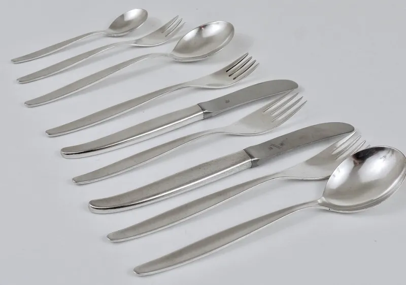 Pamono Silver-Plated Stockholm Flatware by Kurt Mayer for WMF, Germany, 1960s, Set of 120> Cutlery & Serving Utensils