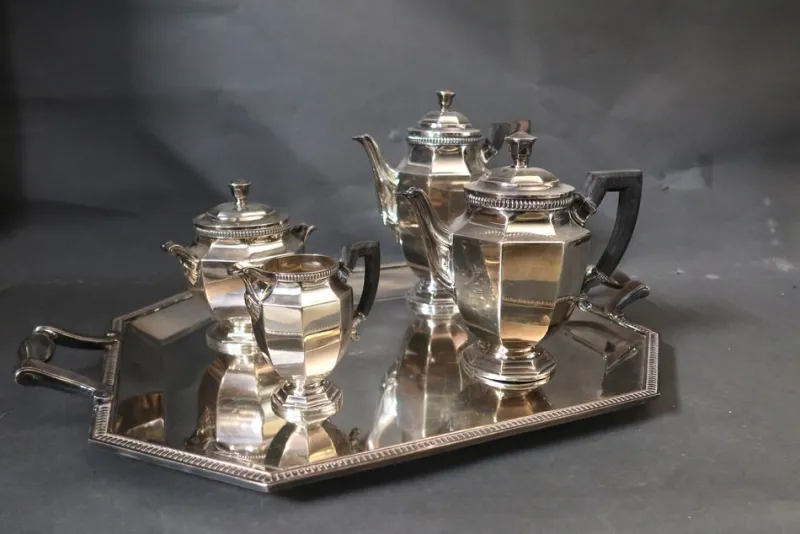 Pamono Silver-Plated Tea and Coffee Set from Christofle, Set of 5> Coffee & Tea Service