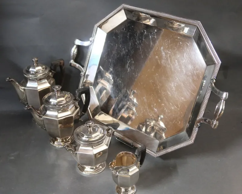 Pamono Silver-Plated Tea and Coffee Set from Christofle, Set of 5> Coffee & Tea Service