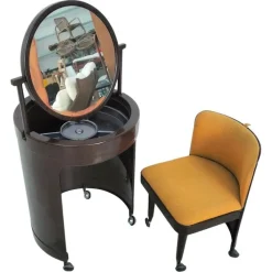 Pamono Silvi Vanity Table on Wheels and Chair from Studio Kastilia, 1970s, Set of 2