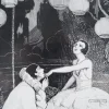 Pamono Simon Monnatte, Pierrot and Dancer in a Japanese Setting, 1923, Original Drawing> Art Deco|Work On Paper