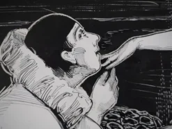 Pamono Simon Monnatte, Pierrot and Dancer in a Japanese Setting, 1923, Original Drawing><noscript><img width=