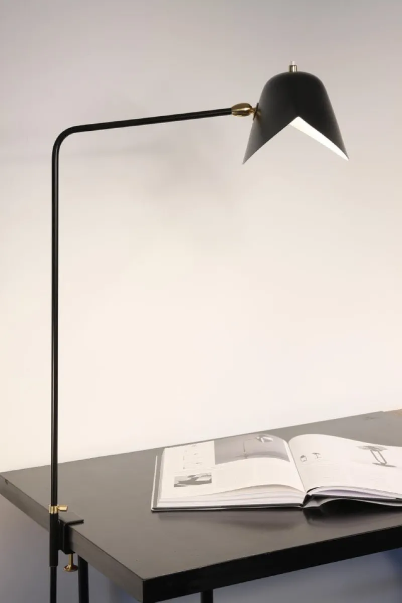 Pamono Simple Stapled Lamp by Serge Mouille> Wall Lights & Sconces