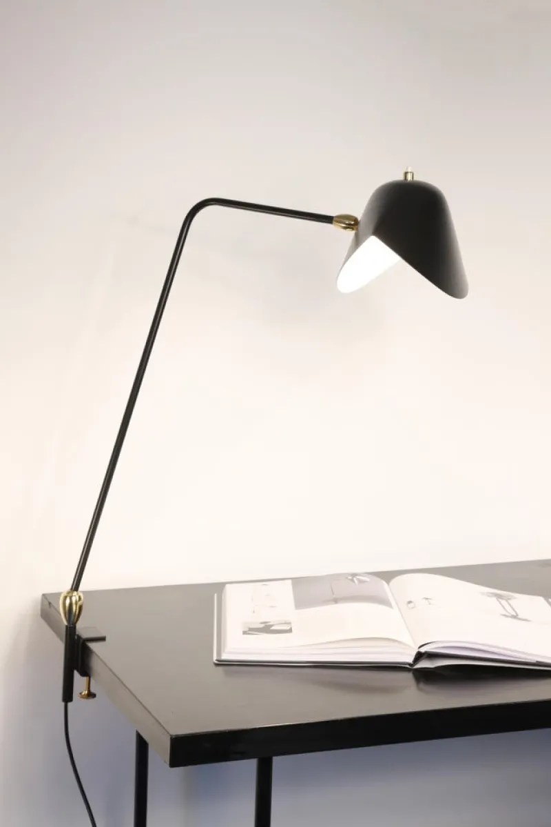 Pamono Simple Stapled Lamp by Serge Mouille> Wall Lights & Sconces